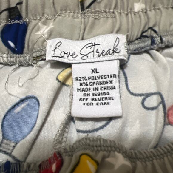 Love Streak Christmas Lights Pijama Jogger Pants Size XL - Picture 7 of 8